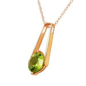 14K. SOLID GOLD NECKLACE WITH NATURAL PERIDOT